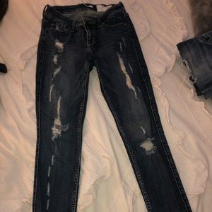 Skinny distressed jeans